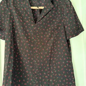 Cherry Print Black Men's Shirt